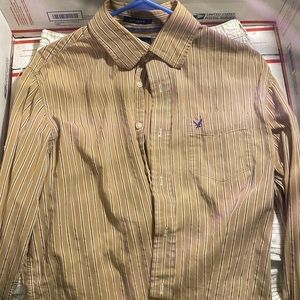 American Eagle vintage fit mens large brown long sleeve shirt